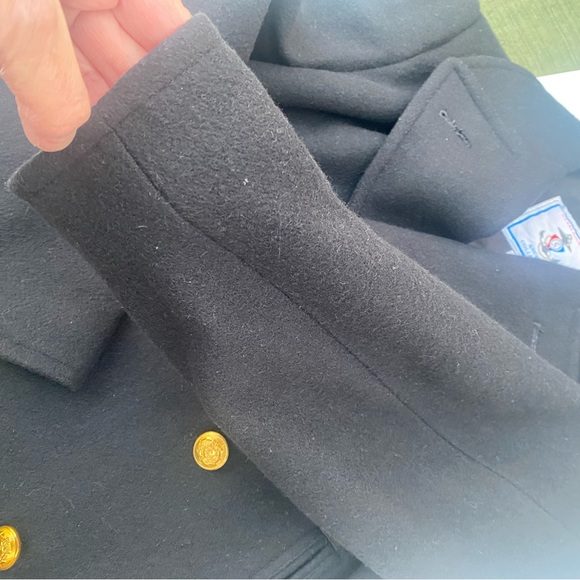 Sterlingwear Boston Double-Breasted Black Wool Navy Peacoat, 40R - Picture 13 of 16